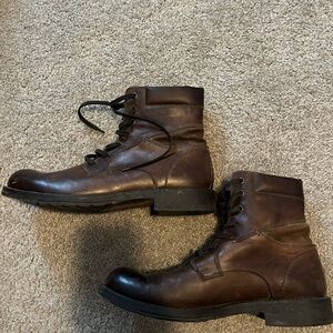 Johnston & Murphy Men's Dark Brown Leather Lace-Up Boots